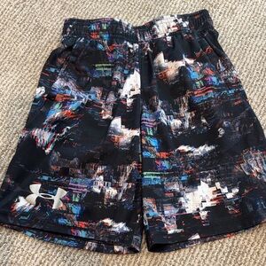 Under Armour Black and Multicolor Patterned Shorts